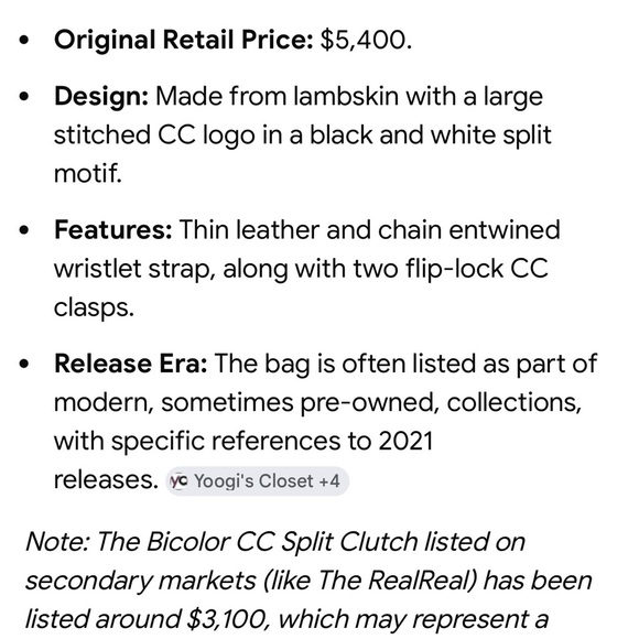 Chanel Bicolor Split Clutch Bag Two-Tone Black and White Clutch ❤️ - Picture 12 of 15